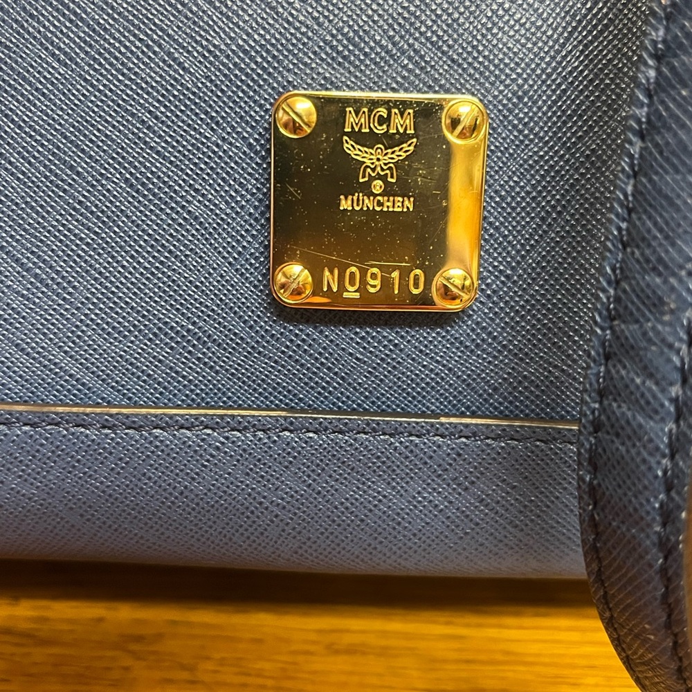 MCM Blue‎ Saffiano Leather 2 Way Bag - Picture 2 of 14